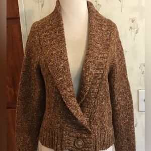 Marbled brown knit cardigan